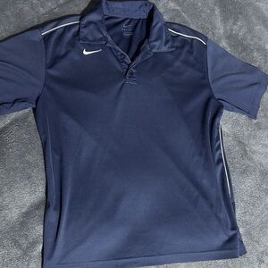 Nike Dri-Fit Dark Blue Polo with White Details